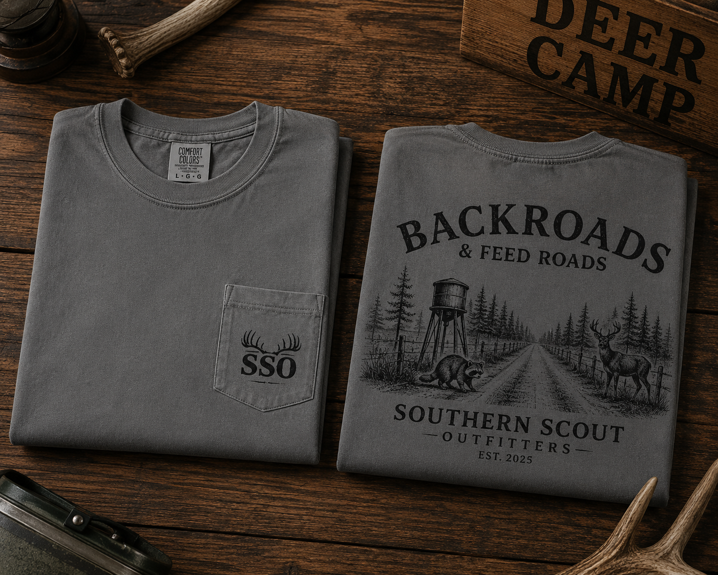Backroads Feed Roads Pocket Tee