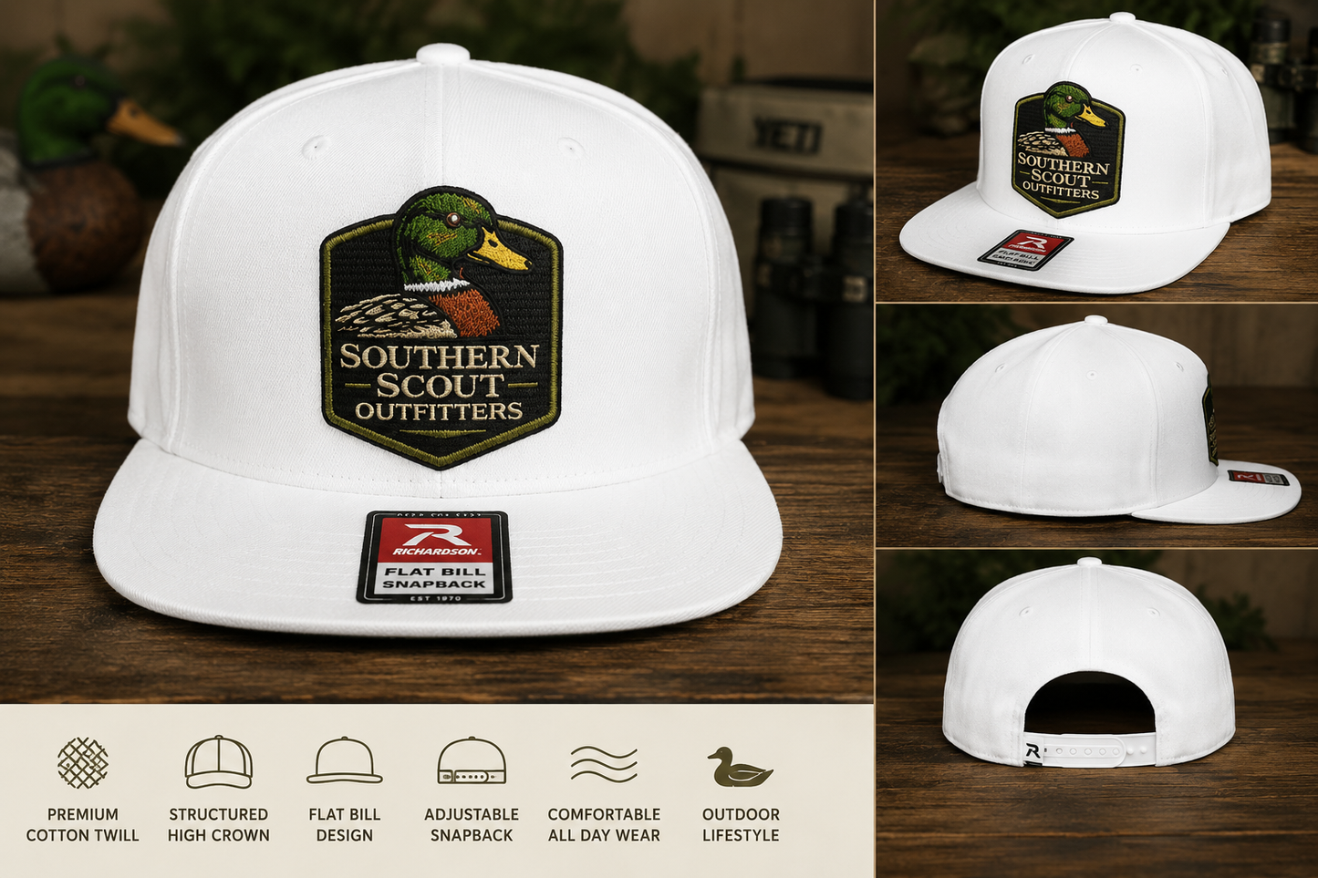 SSO White 7-Panel Trucker Hat | Richardson 168